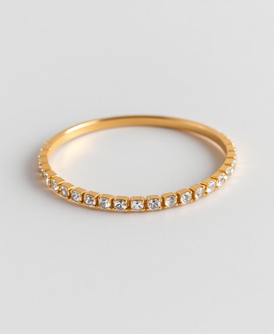 Pulseira Tennis — semijoia com ródio branco